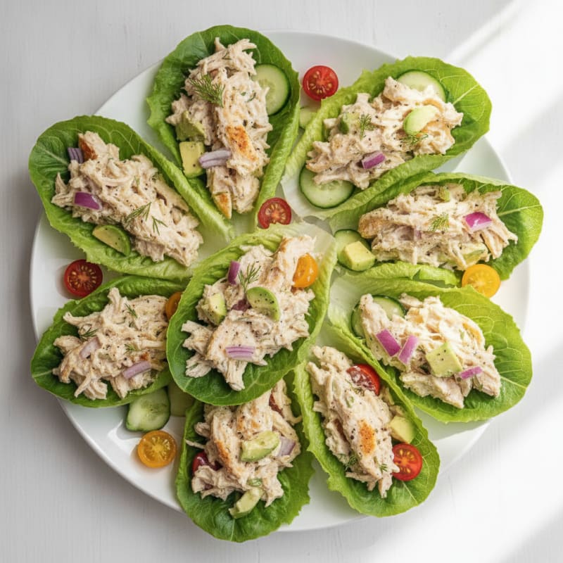Greek Yogurt Chicken Salad Lettuce Wraps