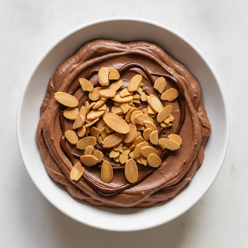 Silky Protein Chocolate Pudding with Almonds