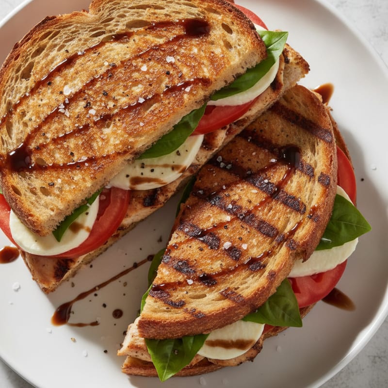 Grilled Caprese Sandwich with Balsamic Glaze