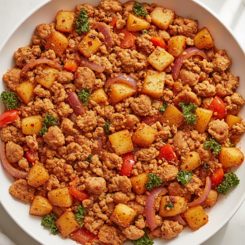 Spicy Turkey Apple Sausage Skillet