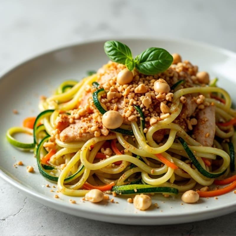 Lightened-Up Chicken Pad Thai with Zucchini Noodles