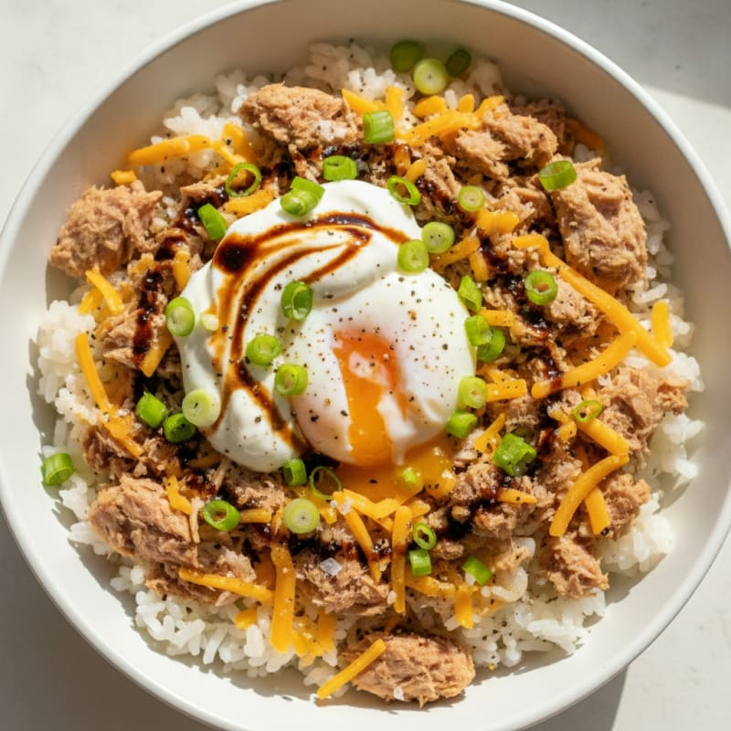 Tuna Rice Bowl with Boiled Egg