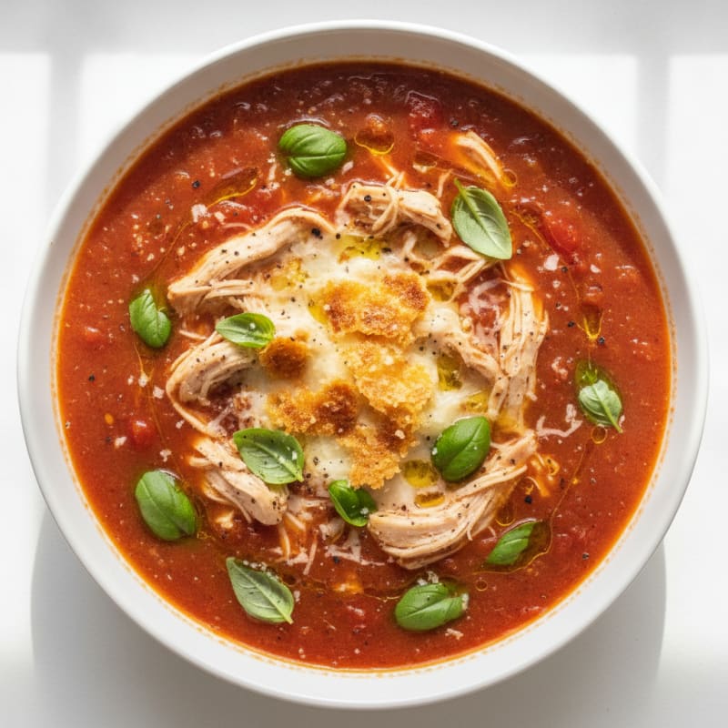 Roasted Tomato Basil Soup with Parmesan