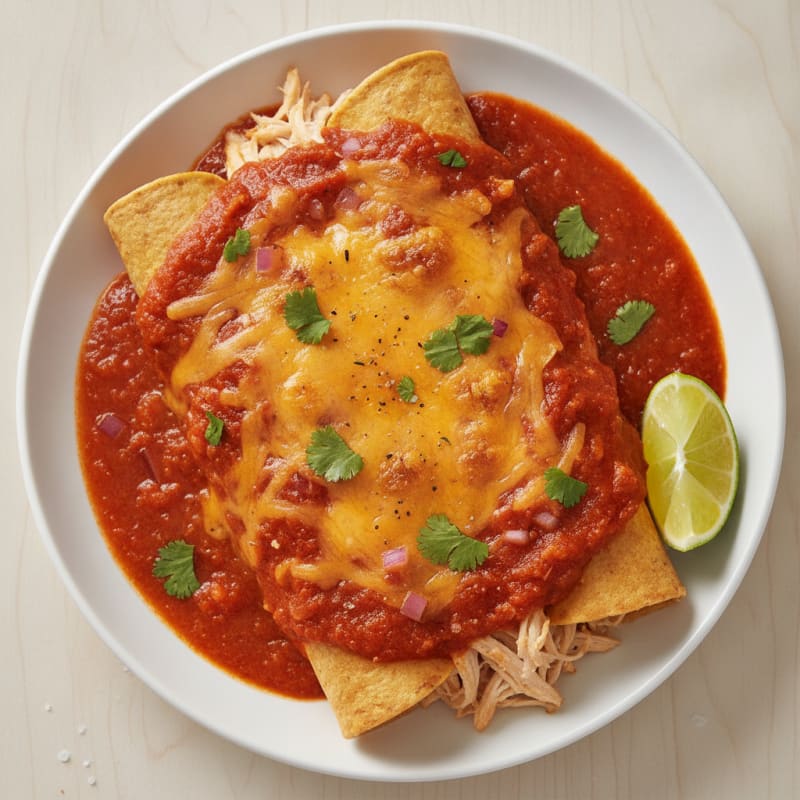 Chicken Enchiladas with Red Chili Sauce