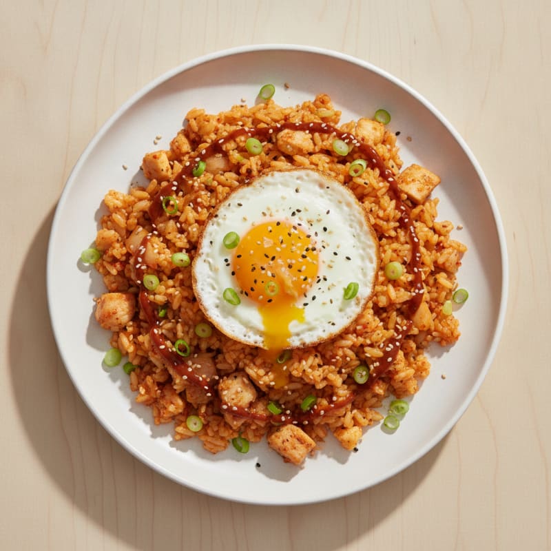 Kimchi Fried Rice with Fried Egg