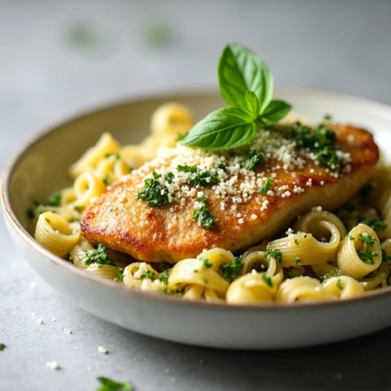 Creamy Pesto Chicken Pasta with Fresh Herbs