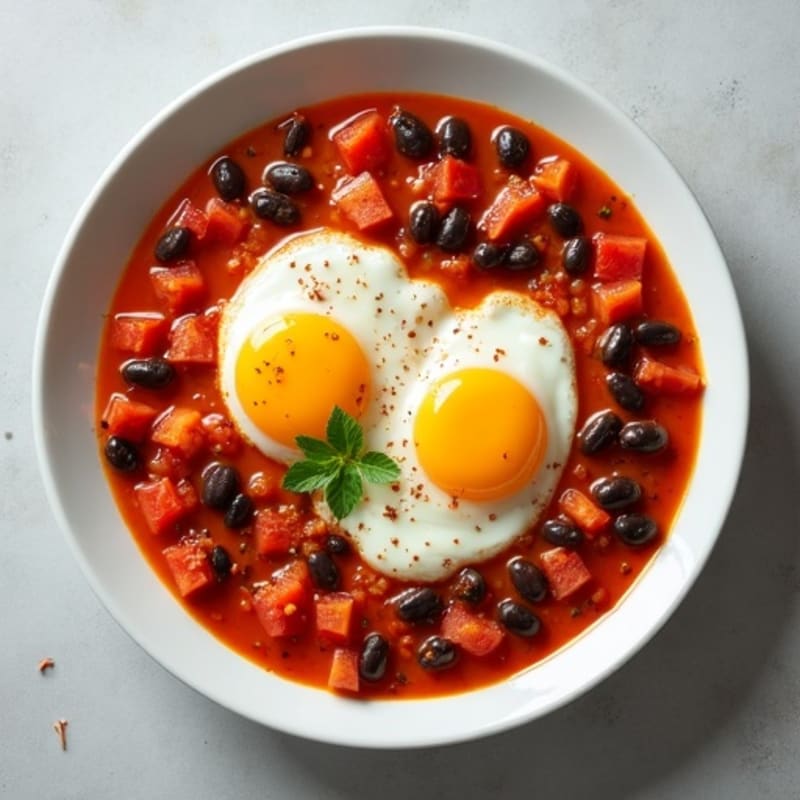Fresh Eggs Poached in Spiced Tomato Sauce