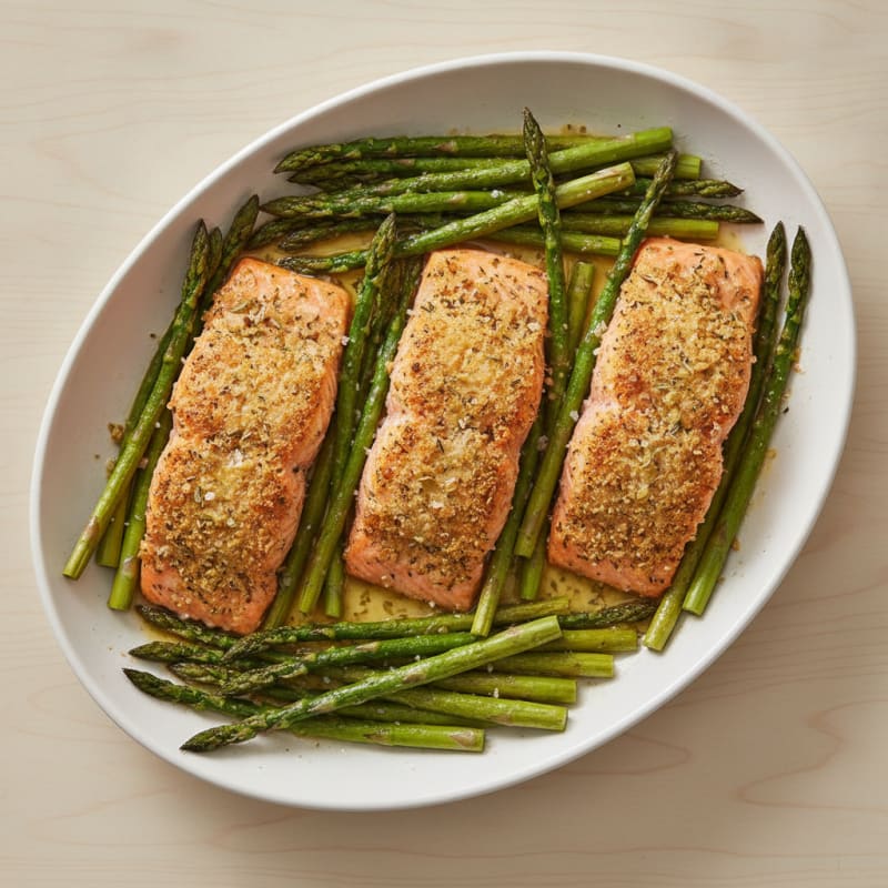 Lemon Herb Baked Salmon with Asparagus