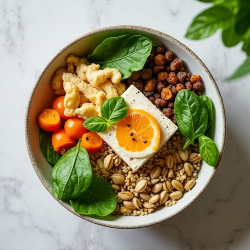 Silky Tofu and Quinoa Power Bowl with Pumpkin Seeds