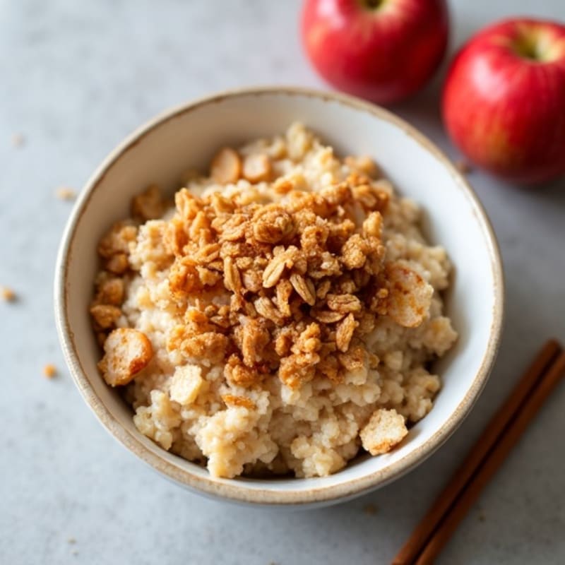 Warm Spiced Apple Baked Oats with Crunchy Protein Topping