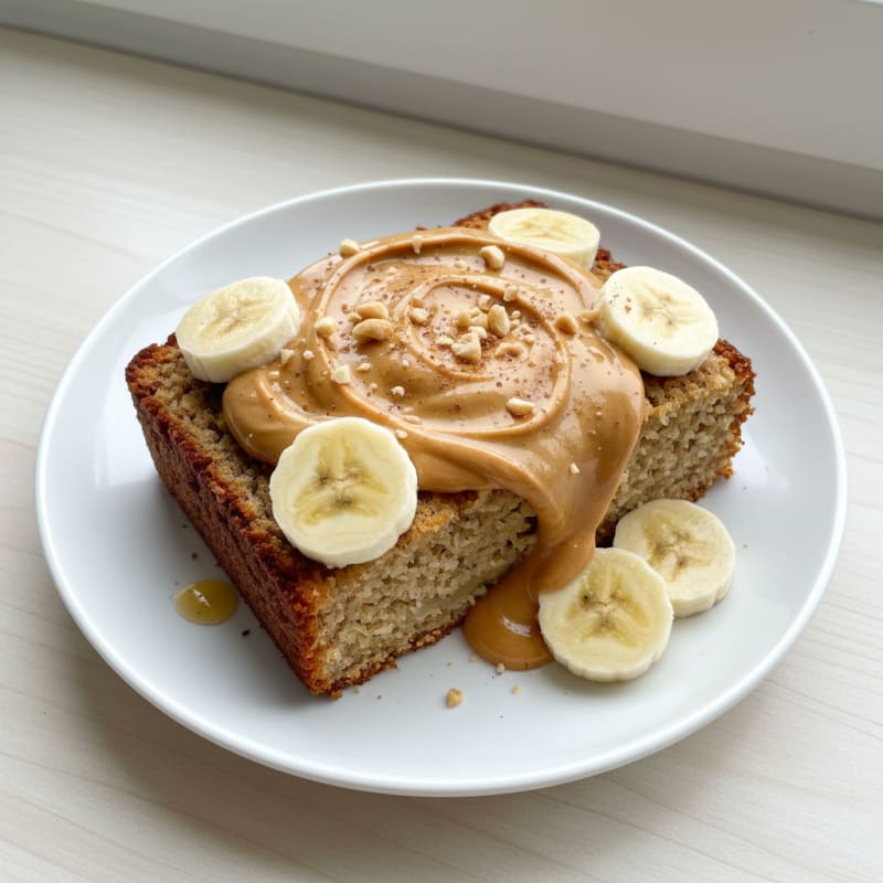 Whey Protein Banana Bread with Peanut Butter Yogurt