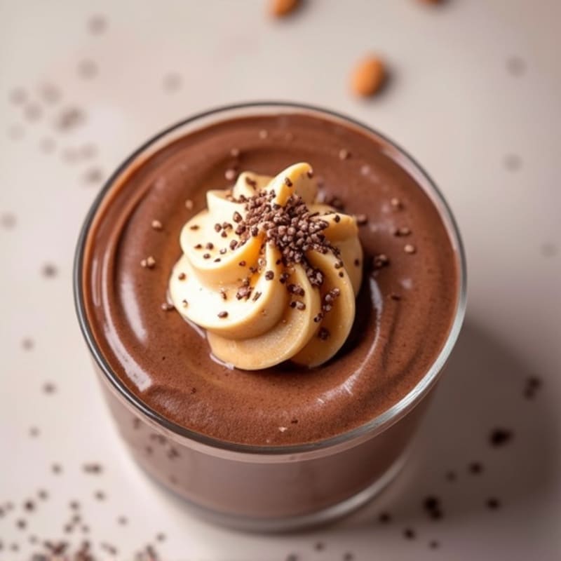 Silky Chocolate Protein Pudding with Almond Butter Swirl