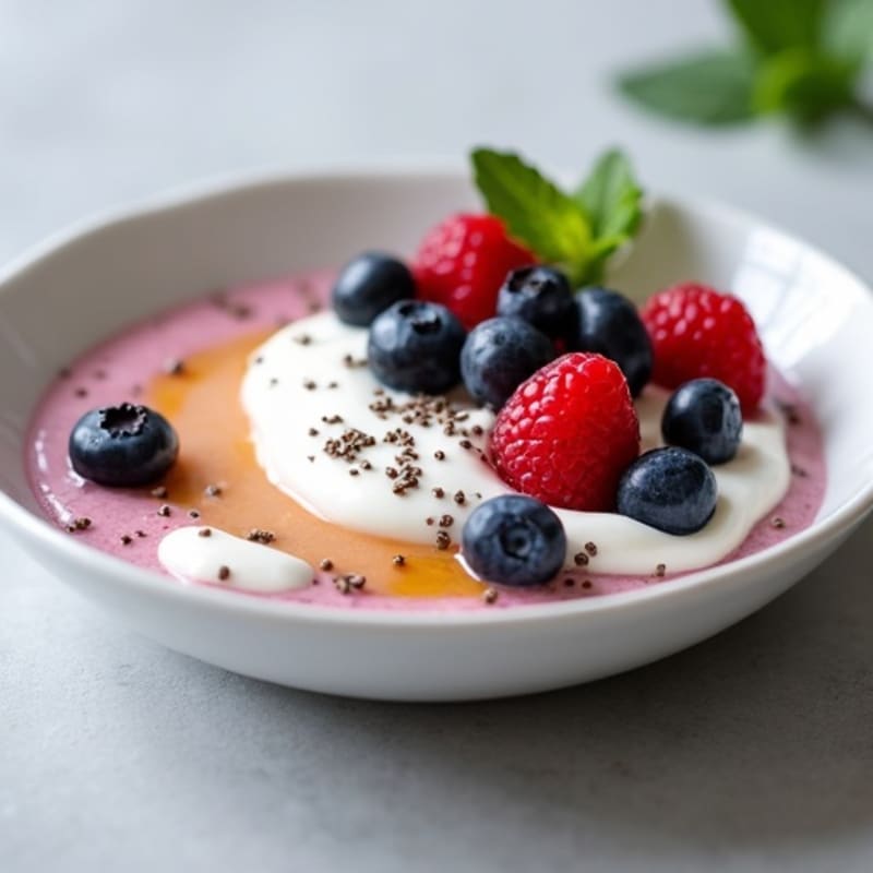 Silky Greek Yogurt Protein Mousse with Mixed Berries