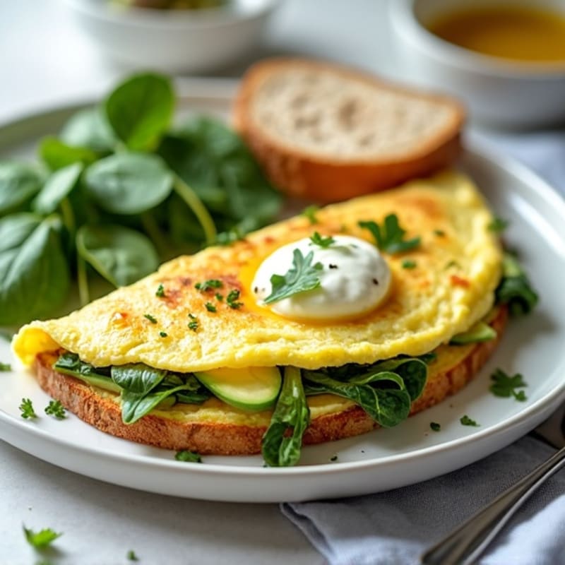 Egg White Spinach Omelette with Cottage Cheese