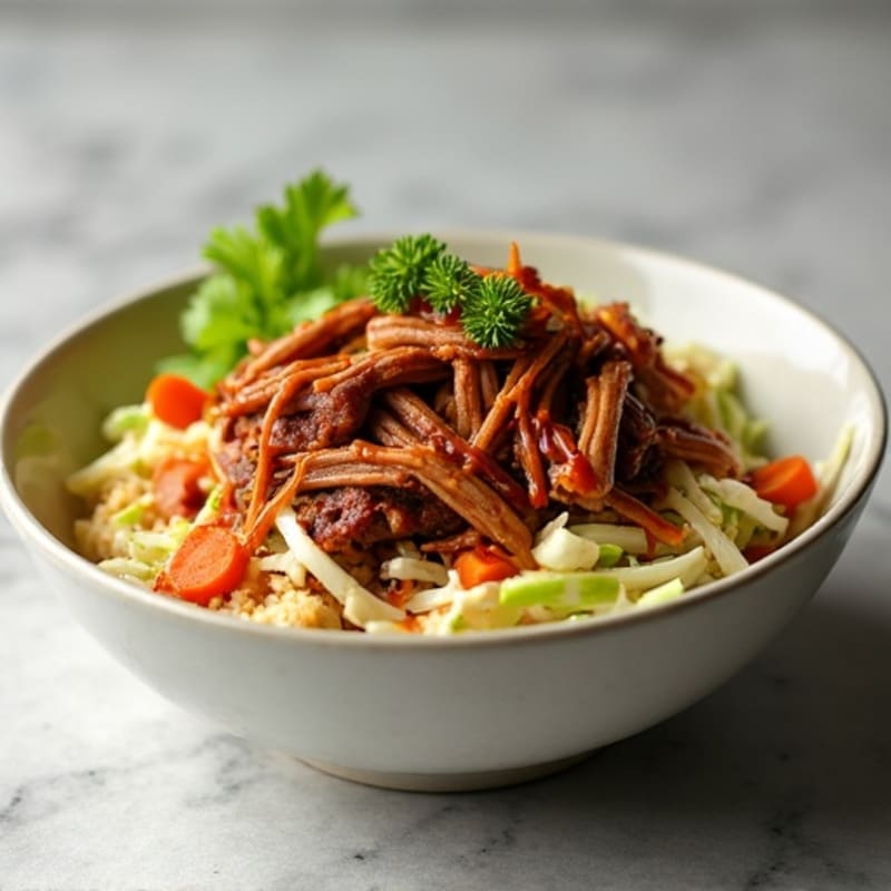 Slow Cooker BBQ Pulled Pork Bowl with Crispy Slaw