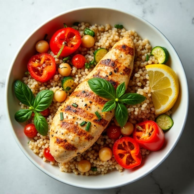 Grilled Chicken and Quinoa Power Bowl with Roasted Vegetables