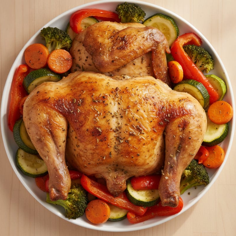 Roasted Chicken with Garden Vegetables
