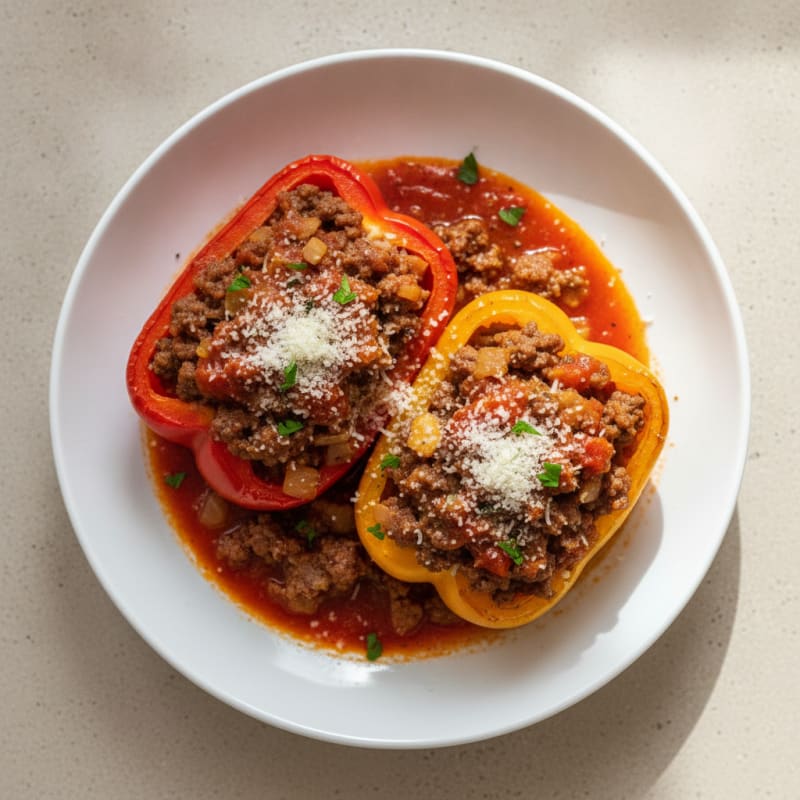 Beef and Rice Stuffed Bell Peppers