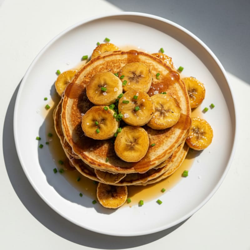 Golden Caramelized Banana Pancakes