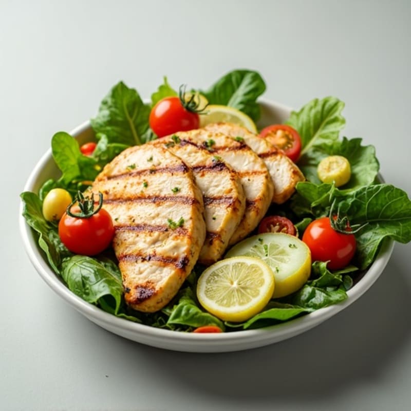 Creamy Lemon-Garlic Grilled Chicken Salad