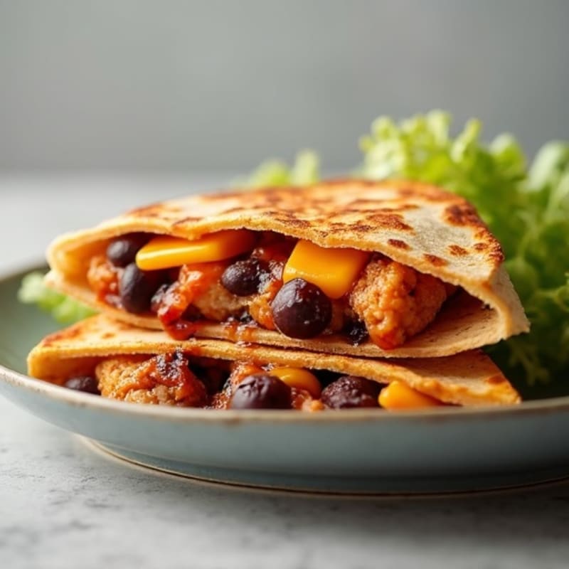 Crispy BBQ Chicken and Black Bean Quesadilla