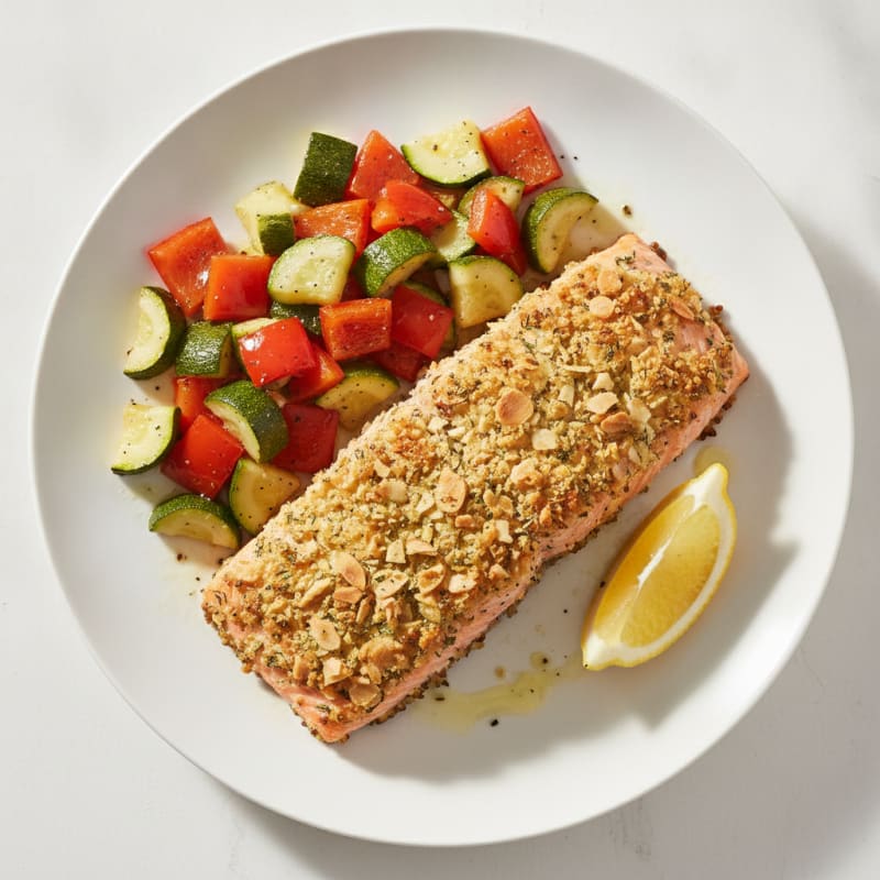 Herb-Crusted Salmon with Roasted Vegetables