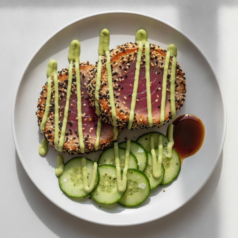 Pan-Seared Ahi Tuna with Wasabi Mayo