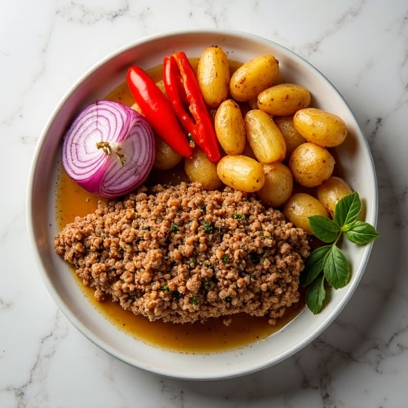 Savory Ground Turkey and Crispy Roasted Potatoes