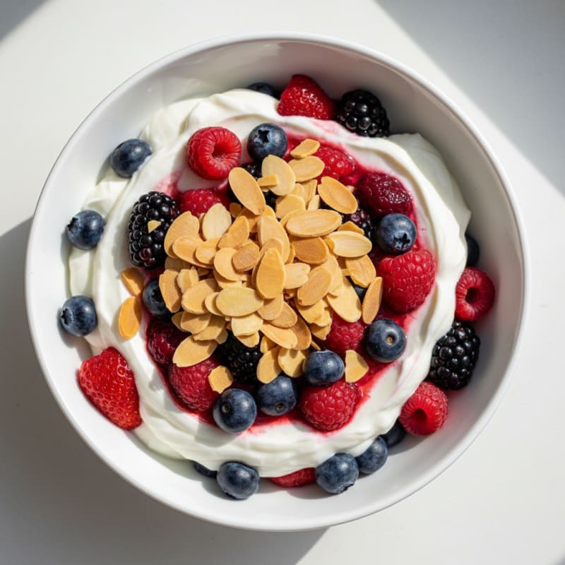 Vanilla Greek Yogurt Protein Parfait with Berries