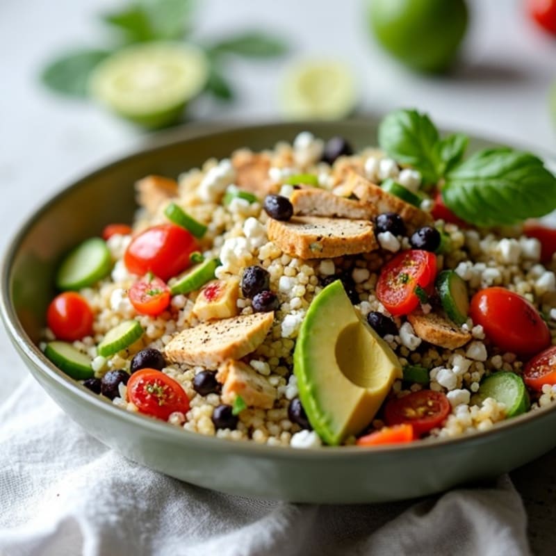 Hearty Quinoa and Black Bean Salad with Fresh Vegetables