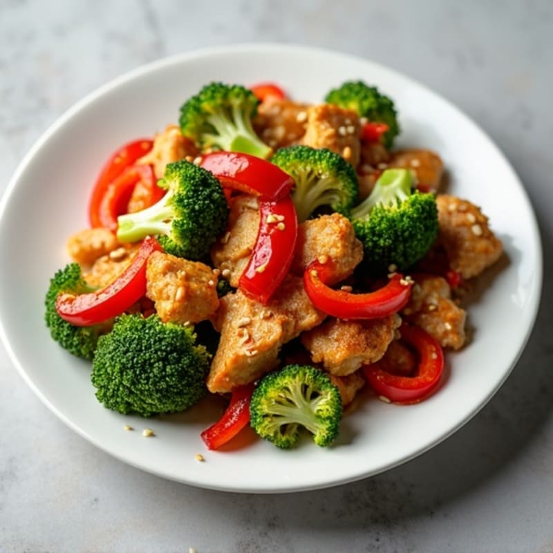 Crispy Sesame Chicken Stir-Fry with Tender-Crisp Broccoli