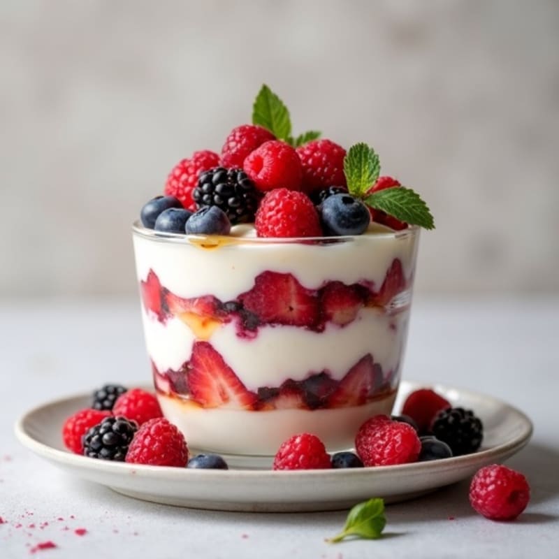 Creamy Cottage Cheese and Mixed Berry Protein Parfait