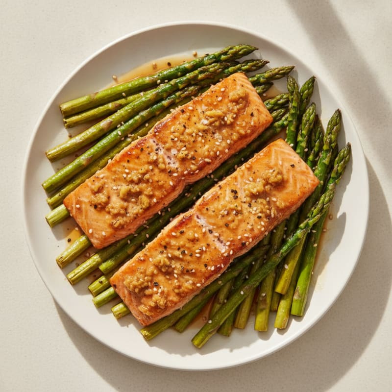 Miso-Glazed Salmon with Roasted Asparagus