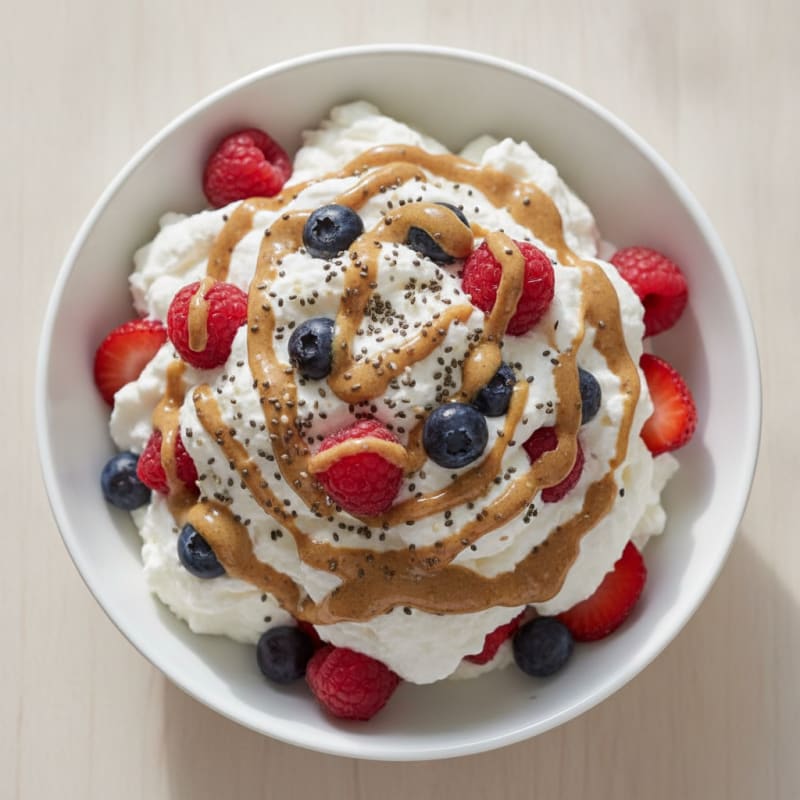 Greek Yogurt Protein Mousse with Mixed Berries