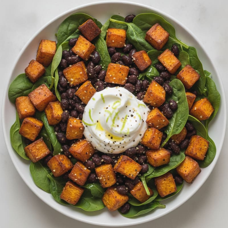 Roasted Sweet Potato and Black Bean Bowl
