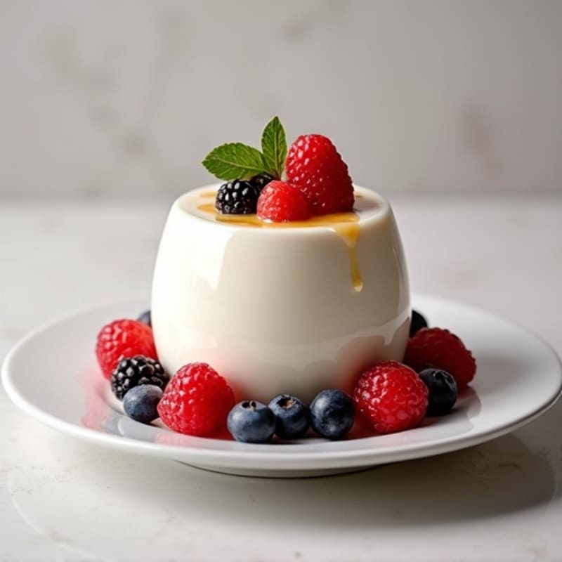 Silky Vanilla Protein Yogurt with Fresh Berries