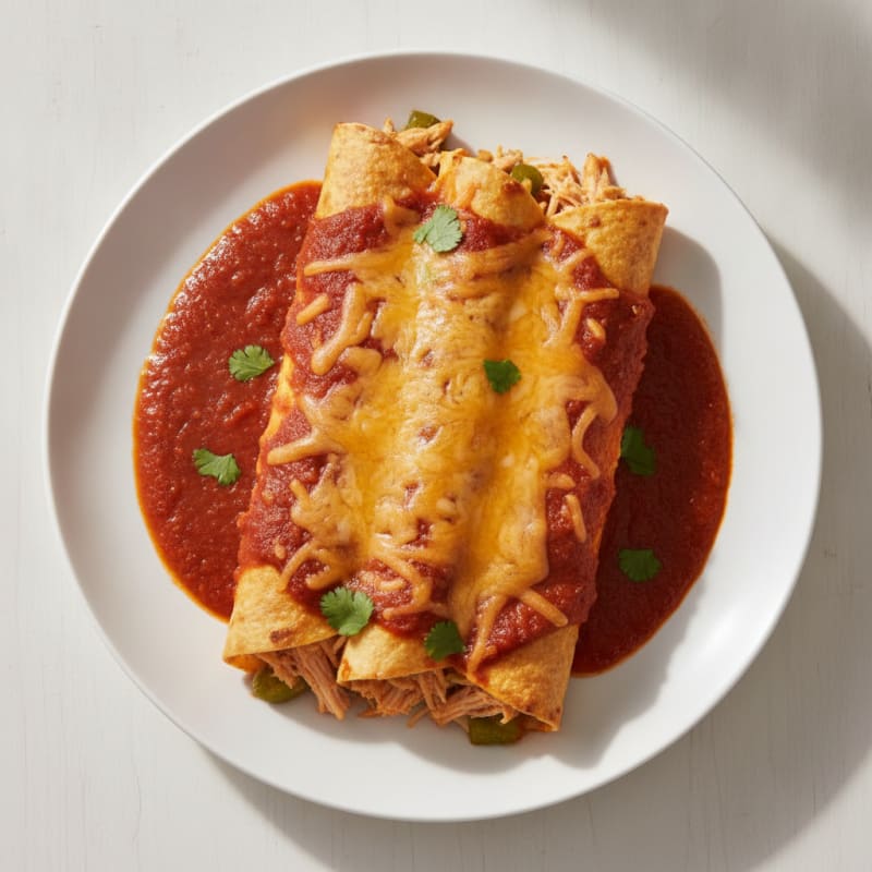 Chicken Enchiladas with Red Chili Sauce
