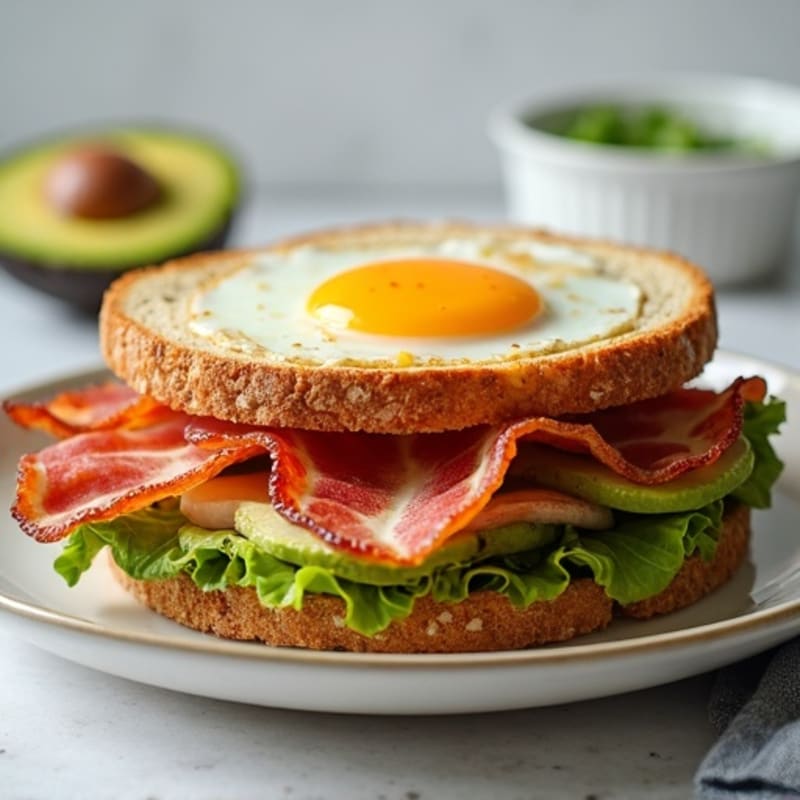 Crispy Bacon and Creamy Avocado Whole Grain Sandwich