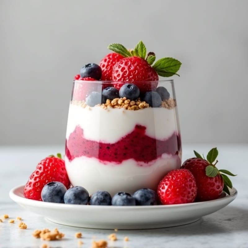 Greek Yogurt Protein Parfait with Mixed Berries