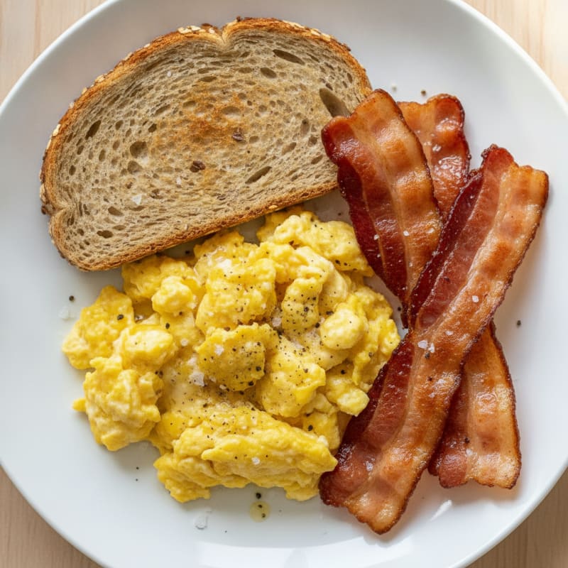 Scrambled Eggs with Turkey Bacon