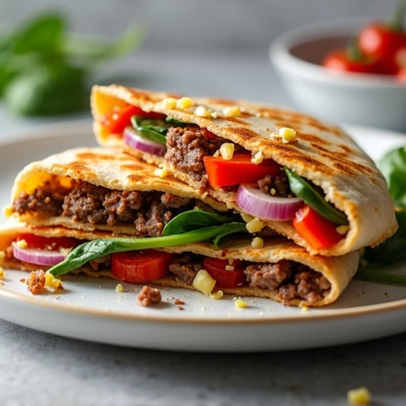 Crispy Whole Wheat Steak and Roasted Veggie Quesadillas