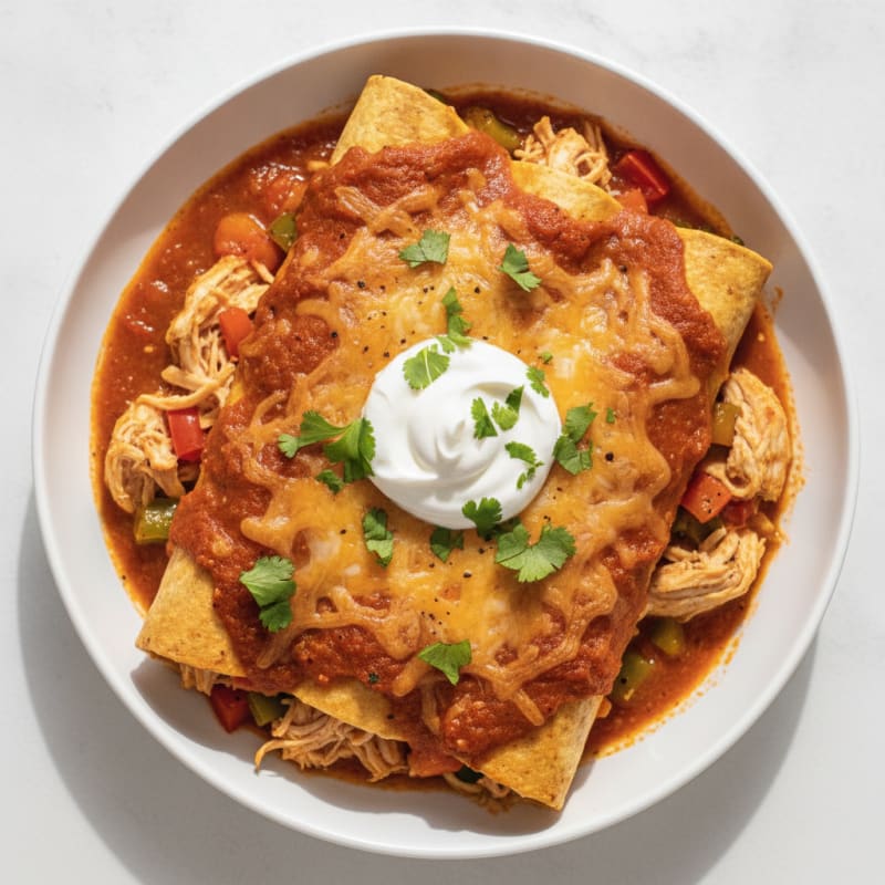 Chicken Enchiladas with Ranchero Sauce