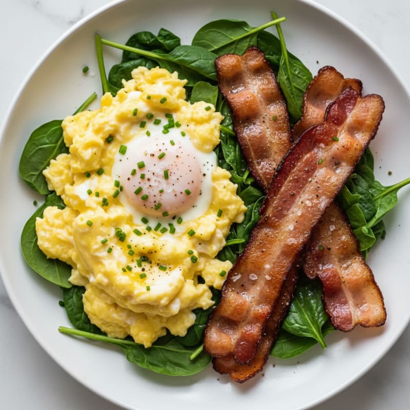 Creamy Scrambled Eggs with Smoky Bacon
