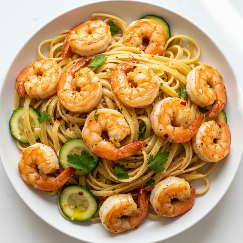 Zesty Garlic Shrimp Scampi with Linguine