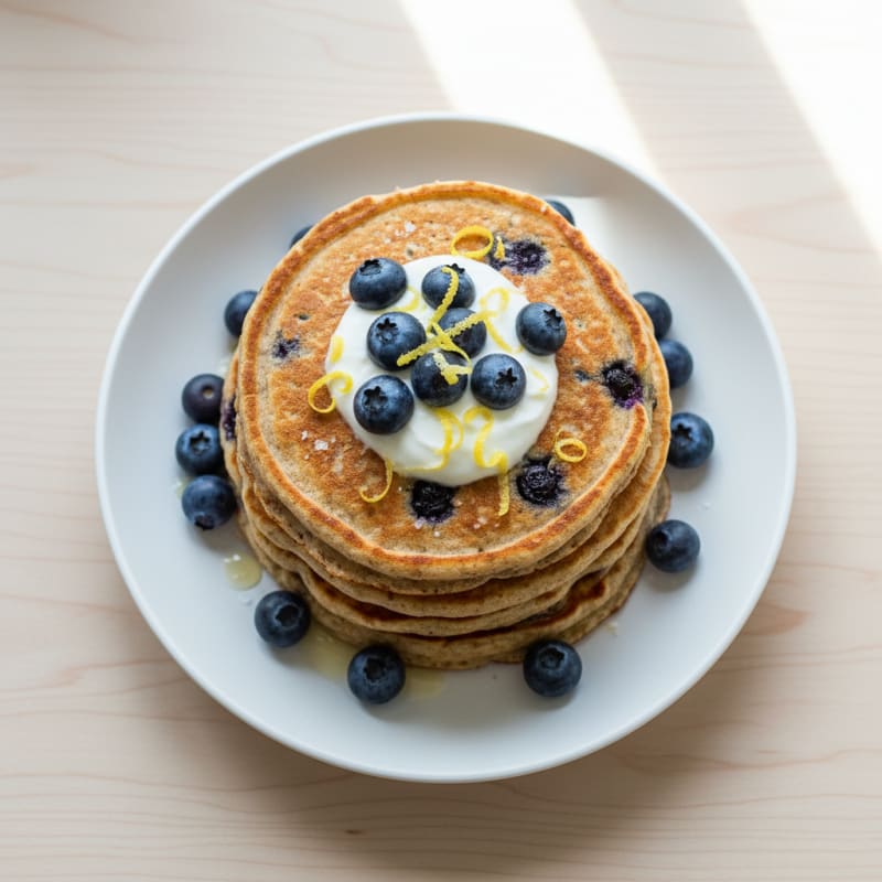 Blueberry Ricotta Pancakes with Lemon Zest