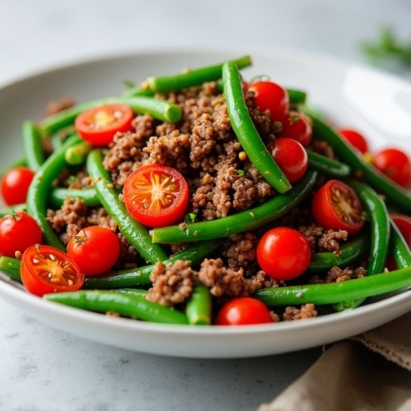 Lean Ground Beef and Crispy Green Bean Skillet