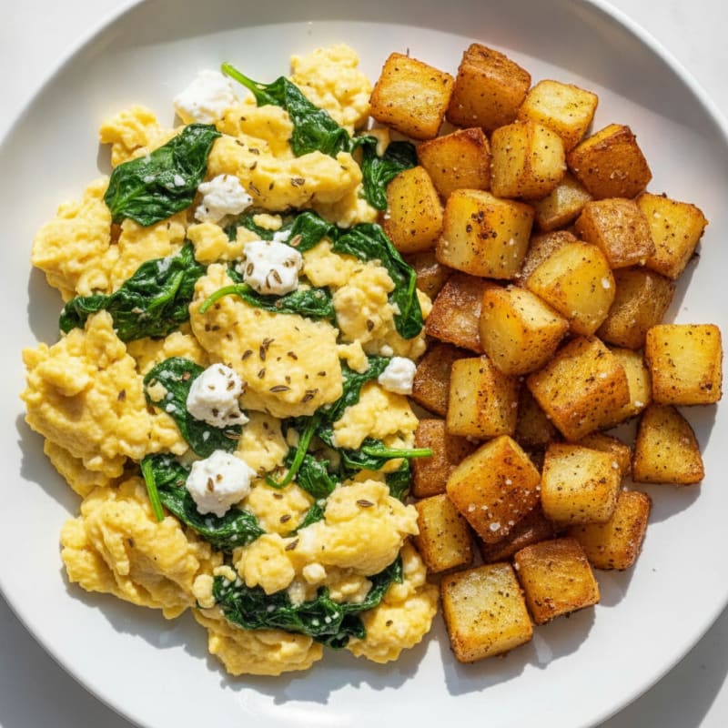 Hearty Scrambled Eggs with Roasted Potatoes