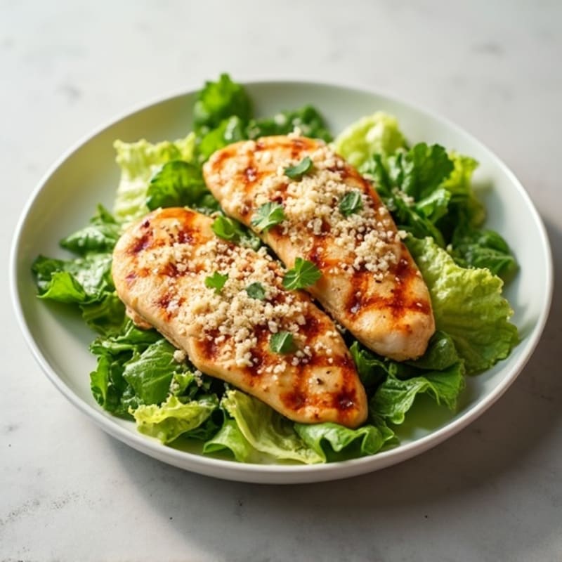 Grilled Chicken Caesar with Crispy Romaine
