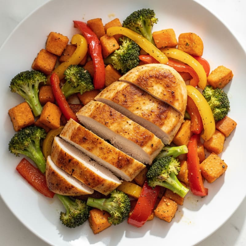 Pan-Seared Chicken with Roasted Vegetables