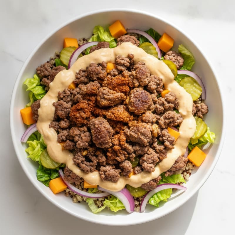 Big Mac Inspired Protein Bowl
